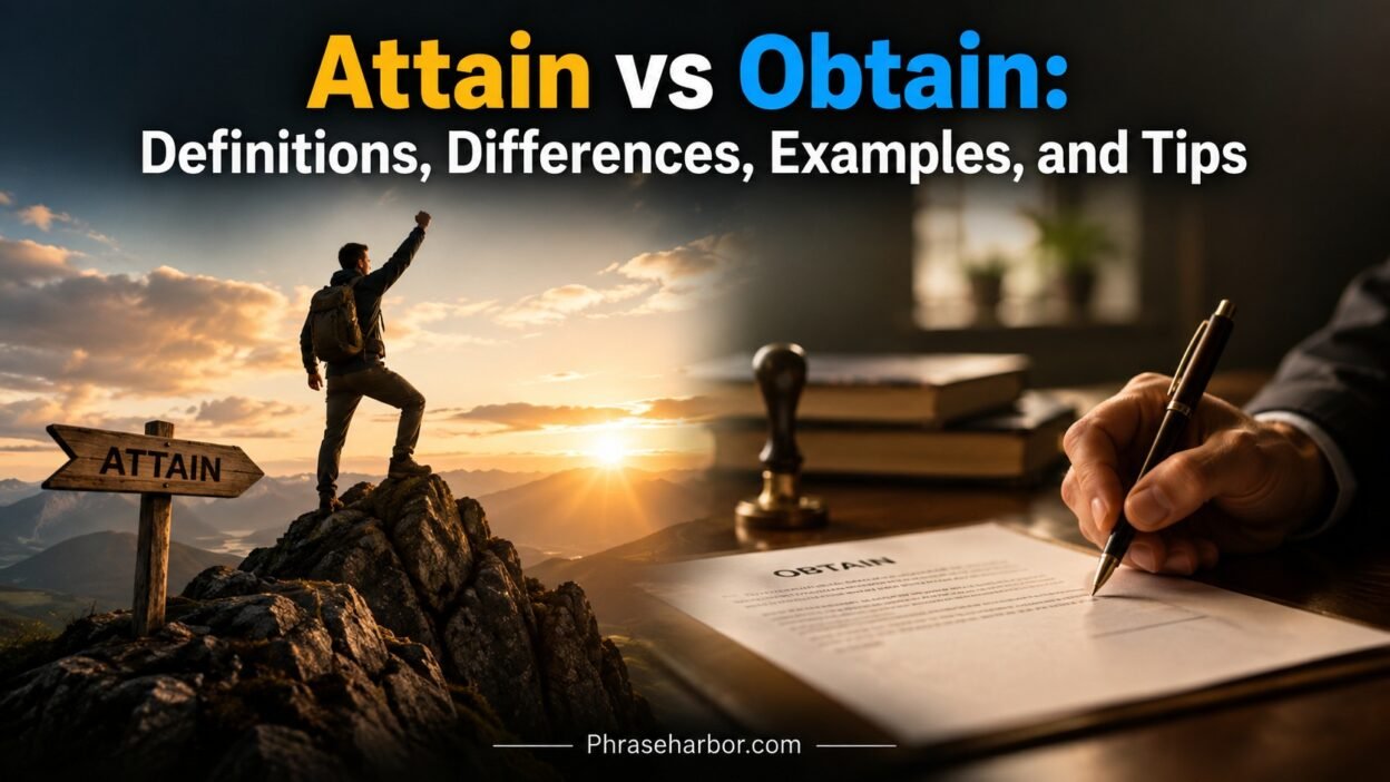 Attain vs Obtain