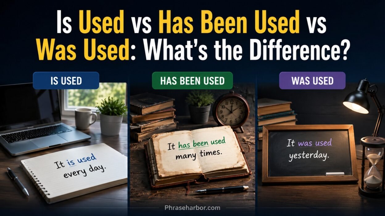 Is Used vs Has Been Used vs Was Used