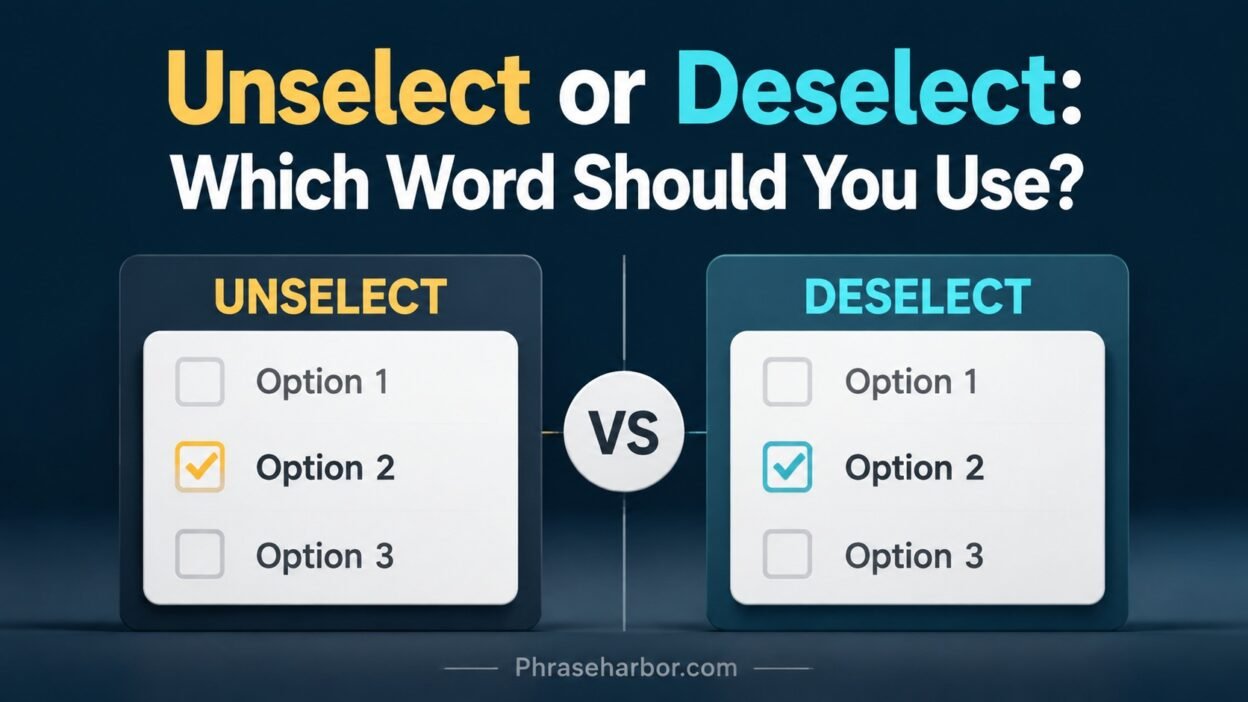 Unselect or Deselect