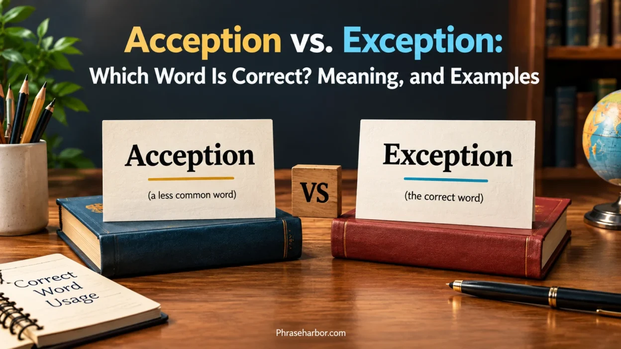 Acception vs. Exception