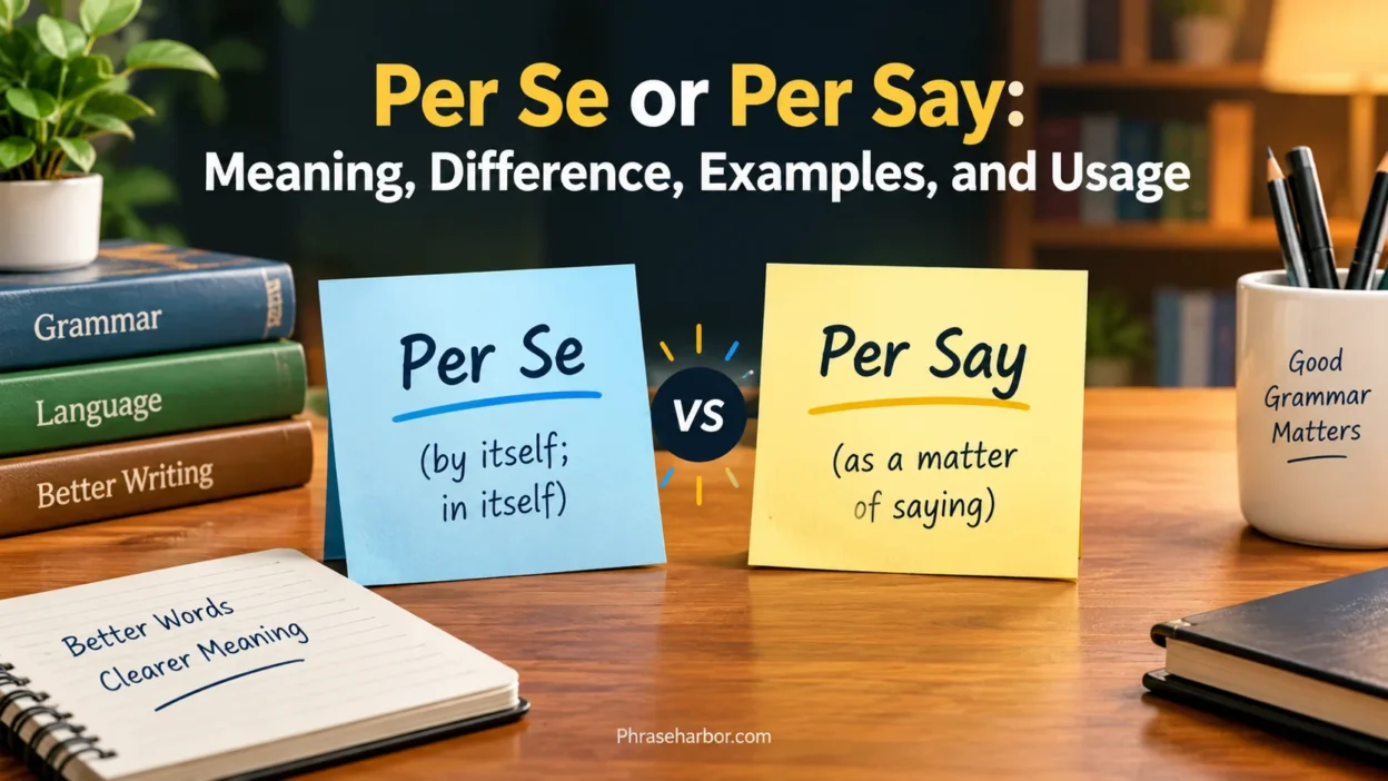 Per Se or Per Say