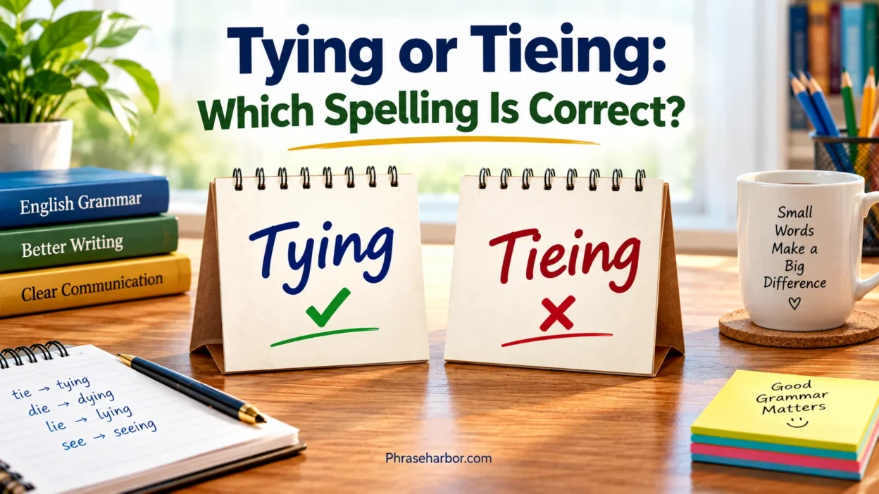 Tying or Tieing